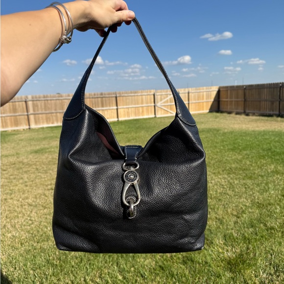 Dooney & Bourke Handbags - Dooney & Bourke Large Black Leather Hobo Bag